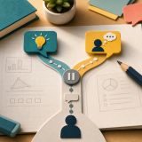 A math tutoring transcript pauses at a decision point while an AI tutor chooses between giving a hint and waiting