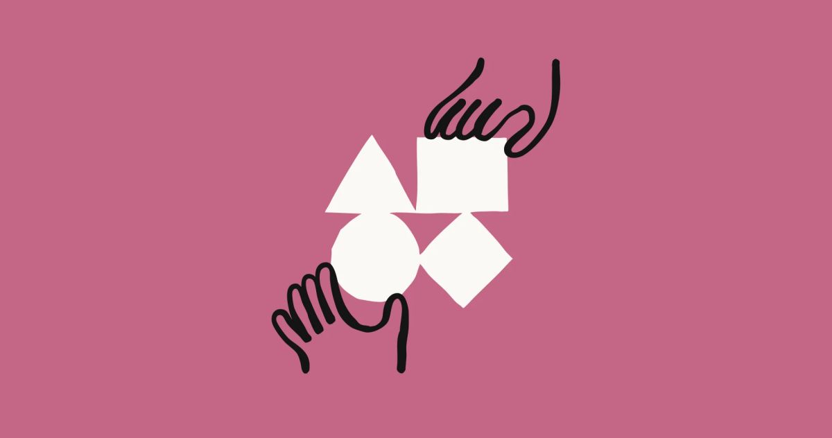 Anthropic's official Claude Partner Network illustration showing a hand building geometric shapes