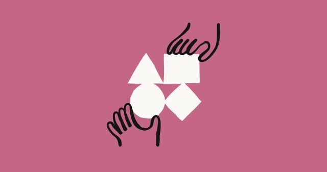 Anthropic's official Claude Partner Network illustration showing a hand building geometric shapes