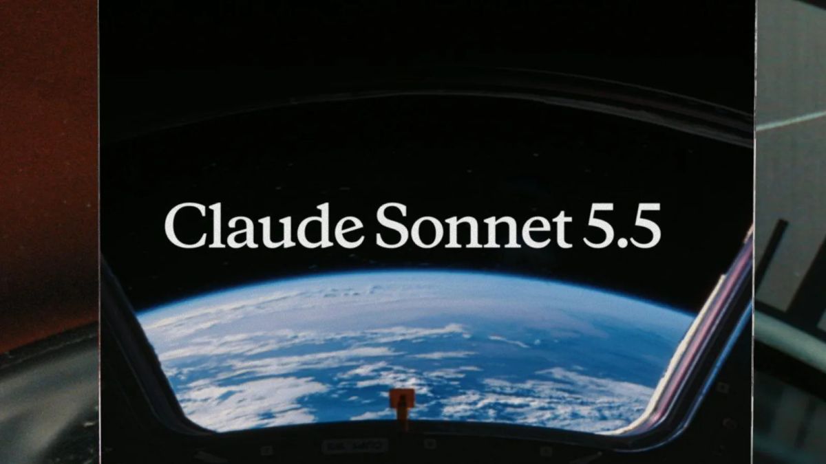 Anthropic's Claude Sonnet 5.5 title card above a view of Earth