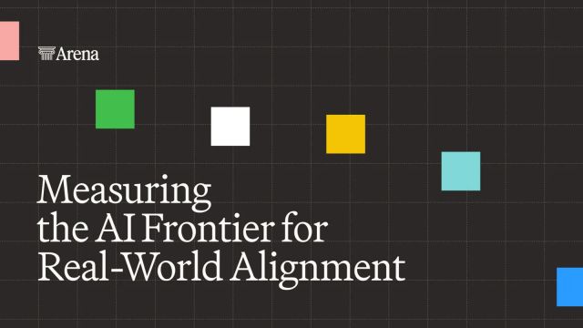 Arena graphic with colored squares on a dark grid and the words Measuring the AI Frontier for Real-World Alignment