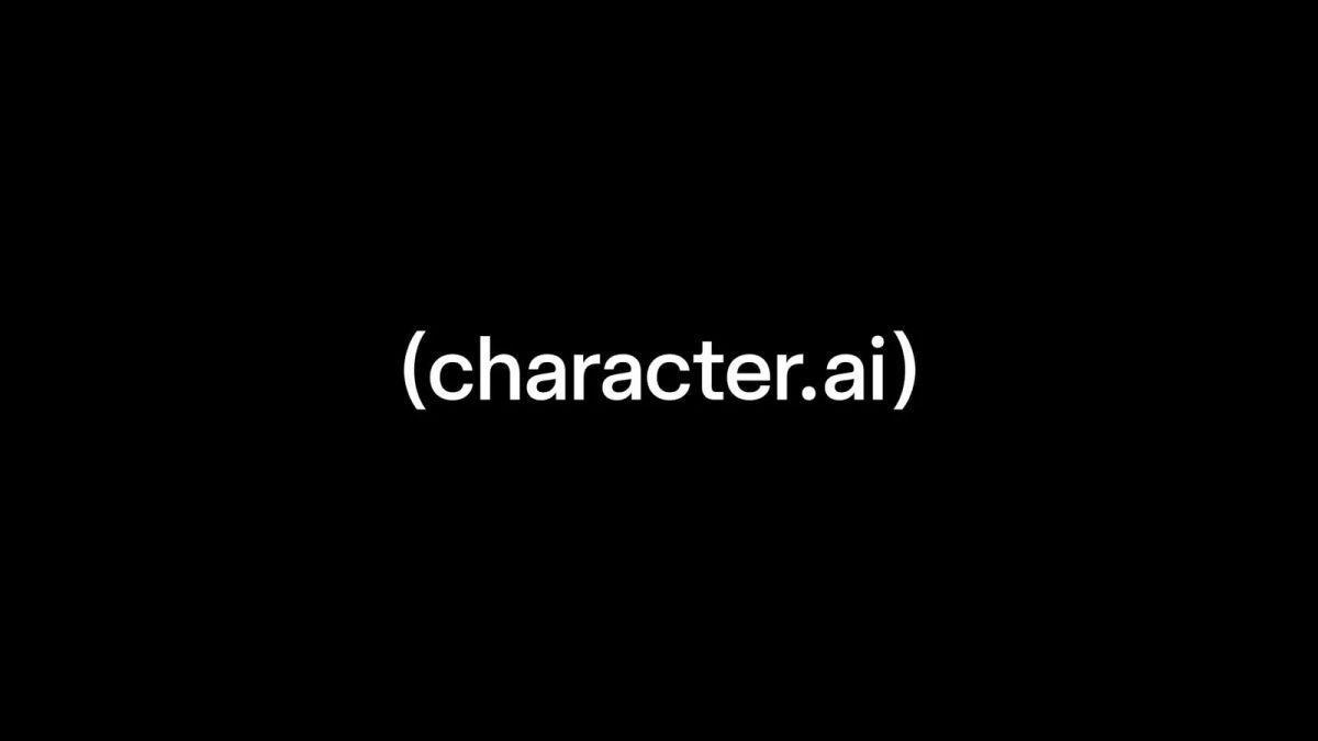 White Character.ai wordmark on a black background