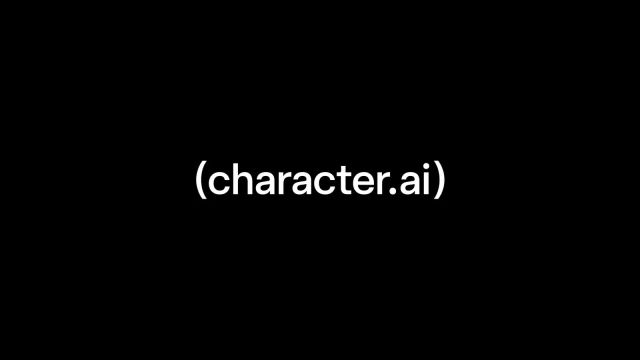 White Character.ai wordmark on a black background