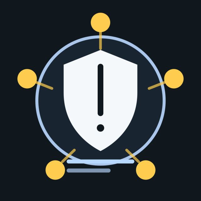 Five alert nodes surround a central cyber-risk shield with a compressed timeline