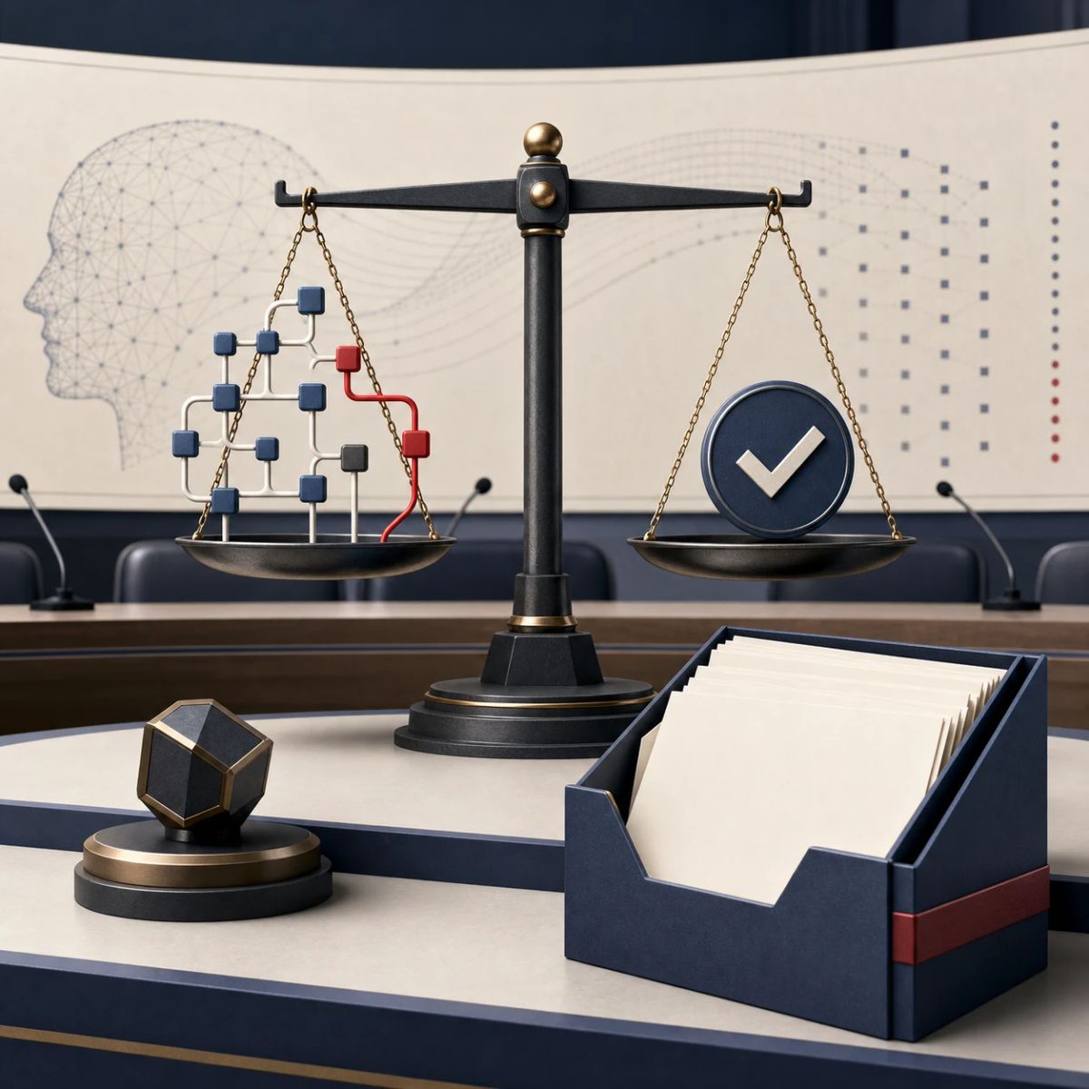 A regulatory docket weighs an AI answer path against an accuracy marker and consumer notice