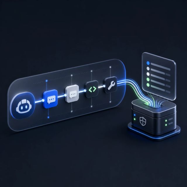 An abstract coding agent session timeline flows into a secure audit collector