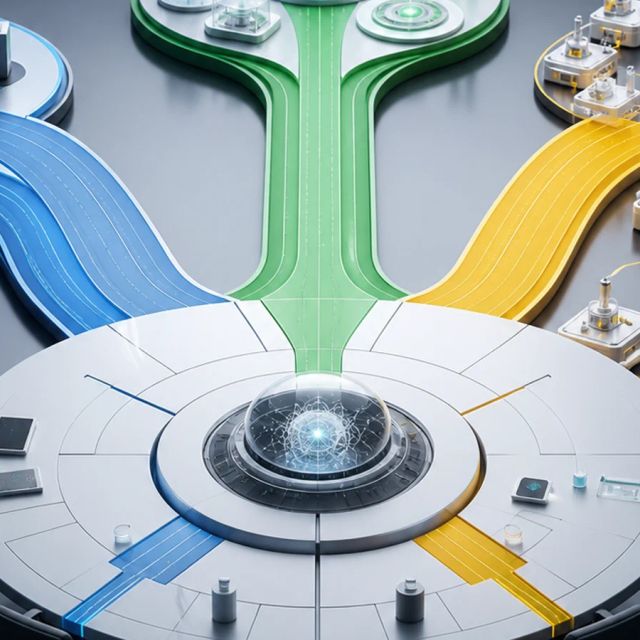Research, Gemini product work, and automated discovery paths split from a central AI leadership table