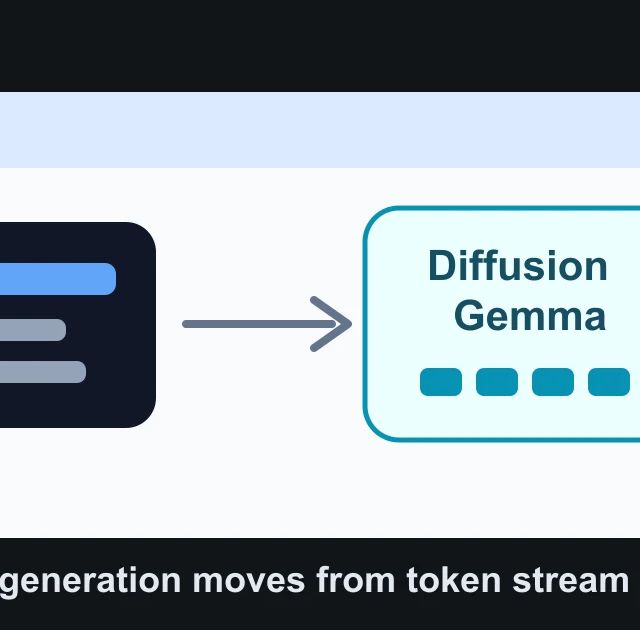 Editorial illustration of a local text model generating many tokens in parallel on a GPU