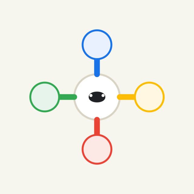A central managed agent node connects to four external tool and background task endpoints