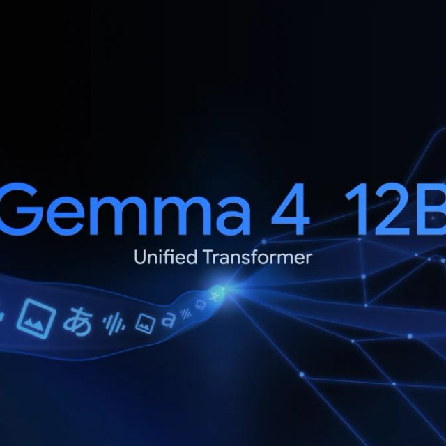 Google's official Gemma 4 12B Unified Transformer launch image