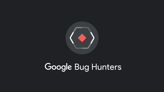 Google Bug Hunters emblem with a red diamond above white lettering on a dark background