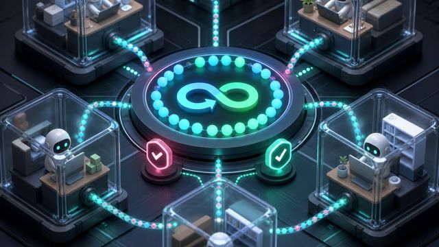 A coding agent runs in isolated sandboxes while a training loop records tool-call tokens and hidden-test rewards