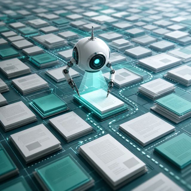 A search probe selecting source documents from a large indexed grid
