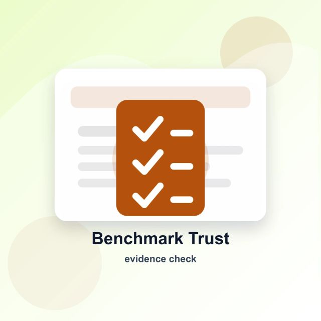An evaluation table is inspected with provenance tags, audit trails, cost markers, and a warning flag for leaderboard claims
