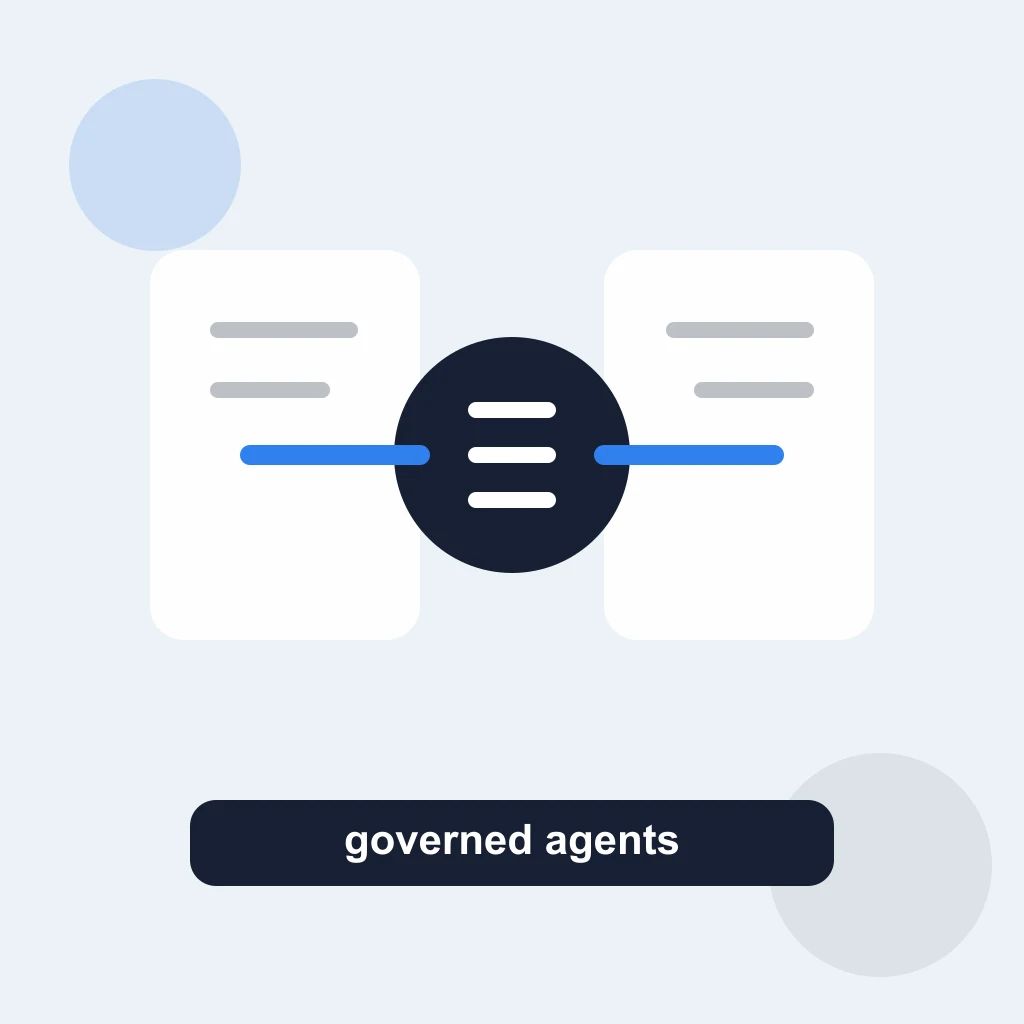 An enterprise data platform routes governed context into an AI agent workspace