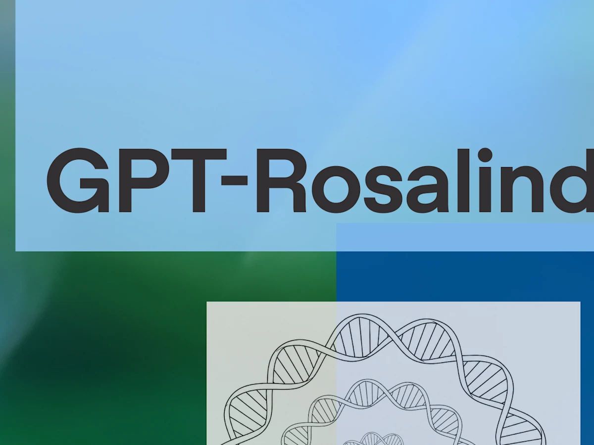 OpenAI's official GPT-Rosalind article card with a DNA illustration