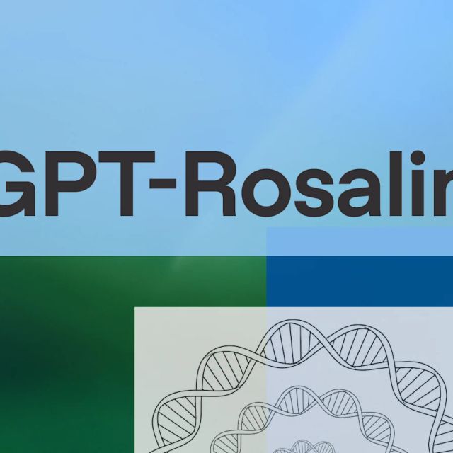 OpenAI's official GPT-Rosalind article card with a DNA illustration