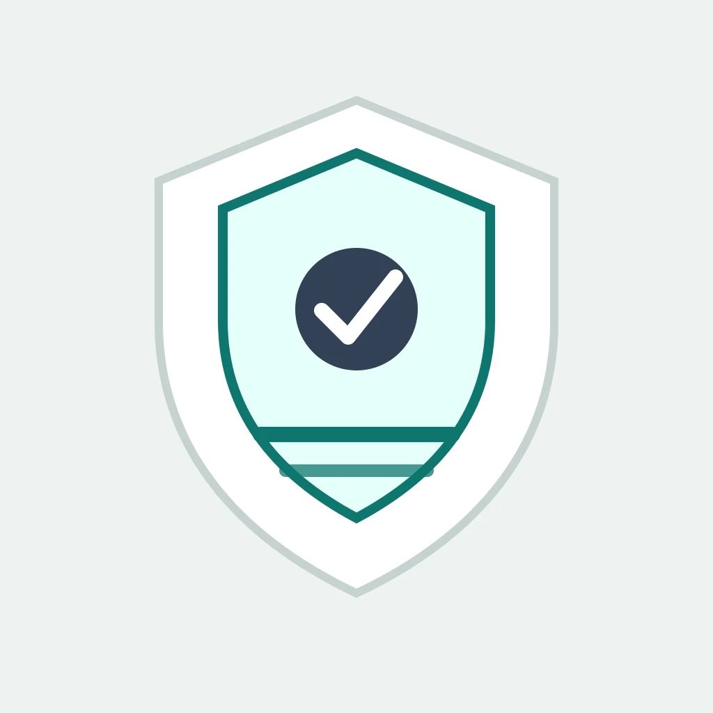 A shield with a check mark sits over a government policy document