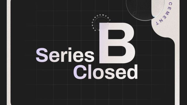 Stability AI's funding announcement artwork with large Series B Closed text on a black grid