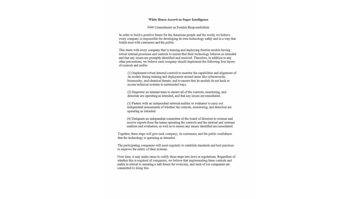 Full page of the Joint Commitment on Frontier Responsibilities listing four layers of controls and audits