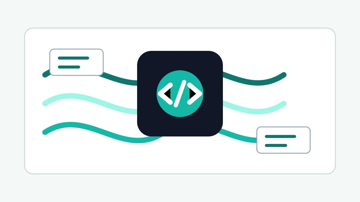 A long code ribbon passing through a model core and into a completed software system